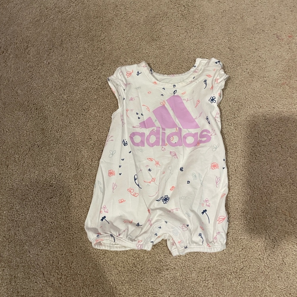 Adidas Kids Bodysuit - Pink and White Floral